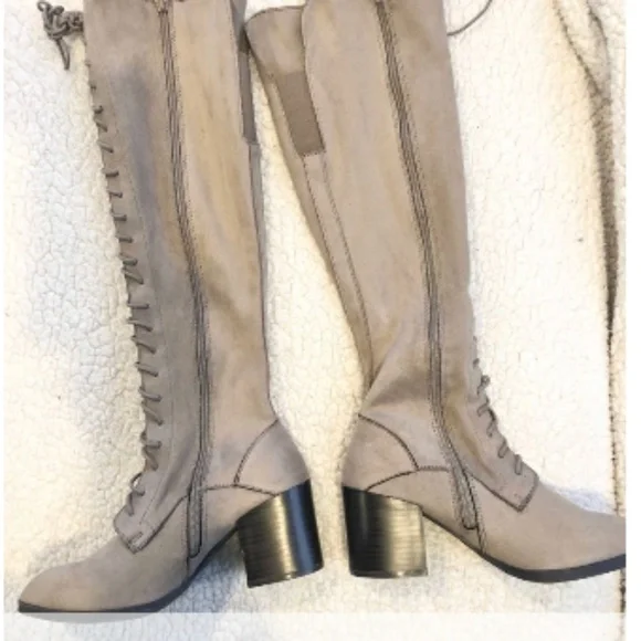 NWOB Qupid Lace up adjustable knee-high boots. These boots are fully loaded! Sta - Picture 3 of 9